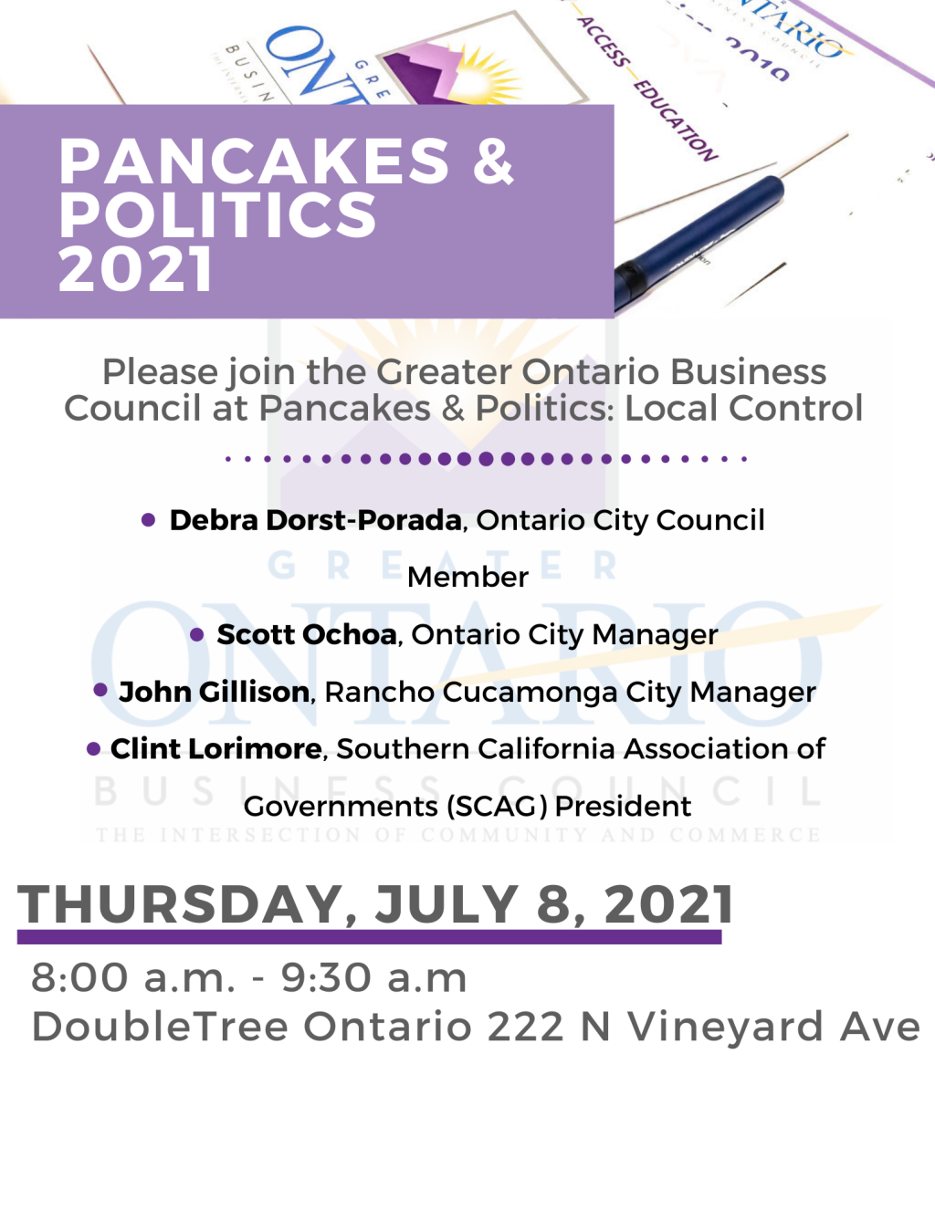 Pancakes & Politics Greater Ontario Business Council